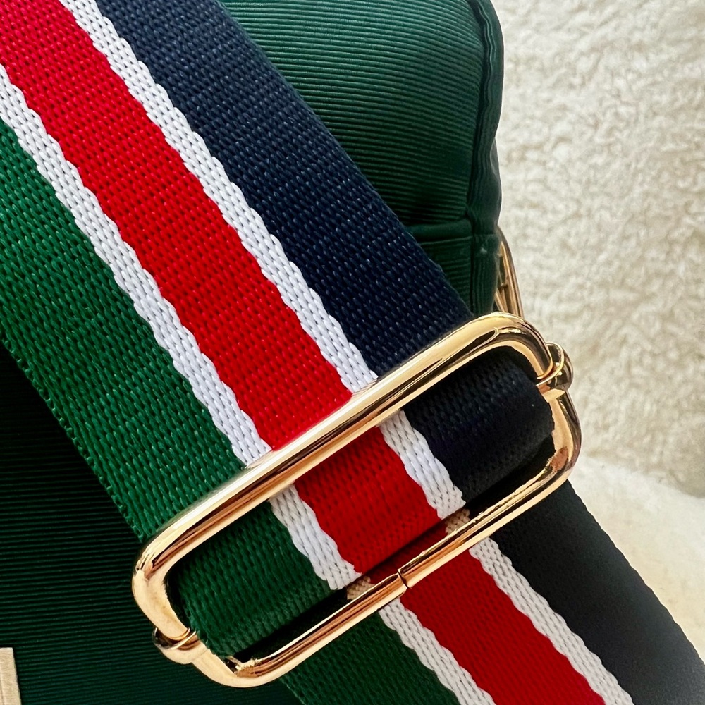 Gucci Upcycled Canvas Beauty Crossbody Bag with Coach Charm and Removable Strap - Picture 3 of 8